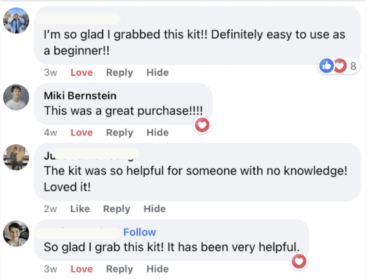 Customer testimonial screenshot 1